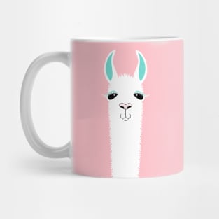 ALPACA LLAMA PORTRAIT ON EGGSHELL PINK Mug